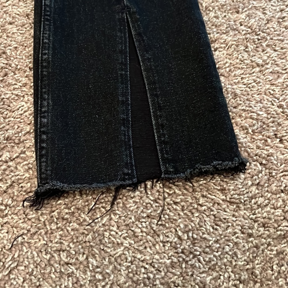 Abercrombie & Fitch Curve Love Black High Rise Front Split Seam Women Jeans - Picture 5 of 16